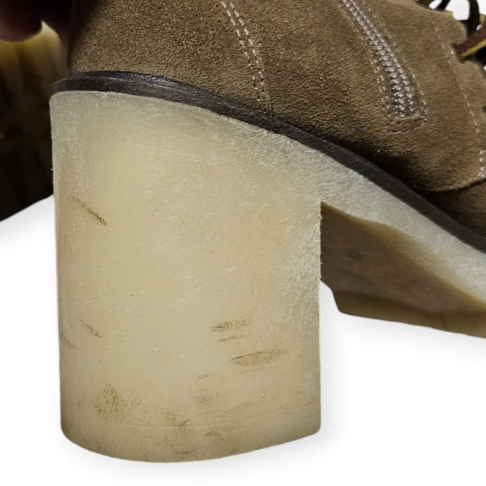 FREE PEOPLE Lace Up DYLAN Suede/Leather Chunky Heel Boot